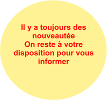 Il y a toujours des nouveautée On reste à votre disposition pour vous informer